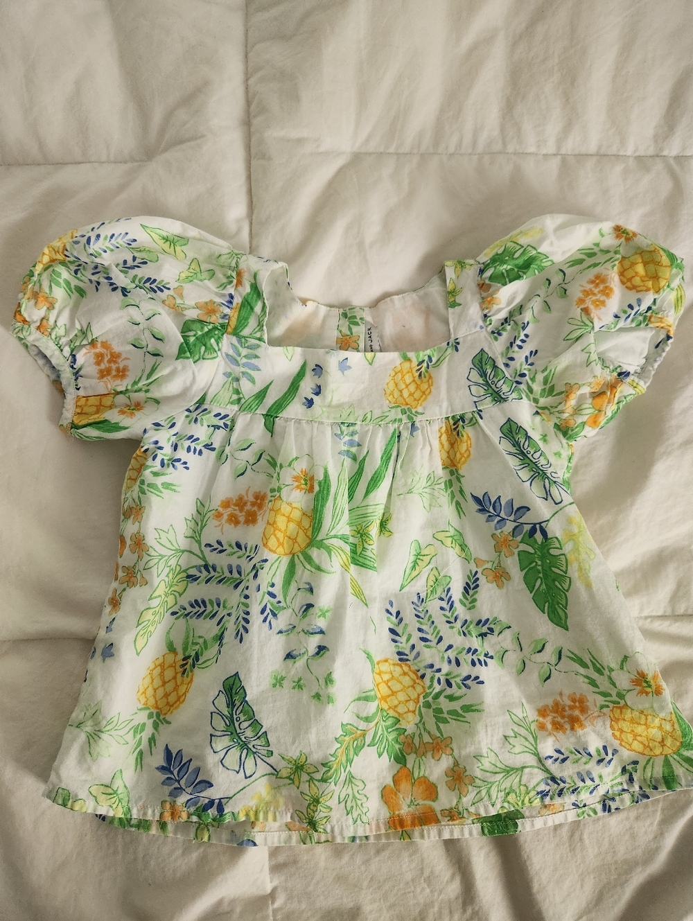 Janie And Jack Girls Blouse Perfect Pineapple Floral Tropical Sz 6